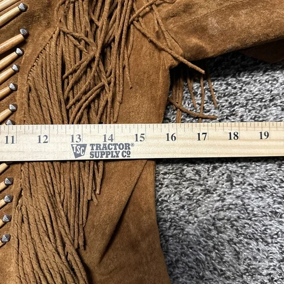Cripple Creek Golden Tan Suede Leather Fringe Jacket Size Small Western - Picture 6 of 10